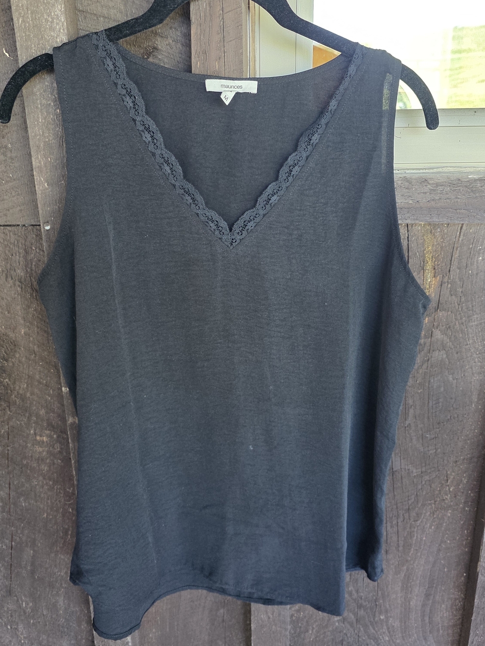 Maurices Black Lace-Trim V-Neck Camisole